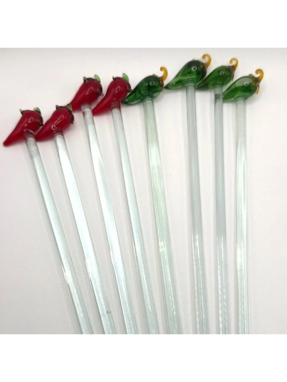 Hand-Blown Glass Cocktail Swizzle Sticks 18pc Lot Set Tropical Southwest Vintage